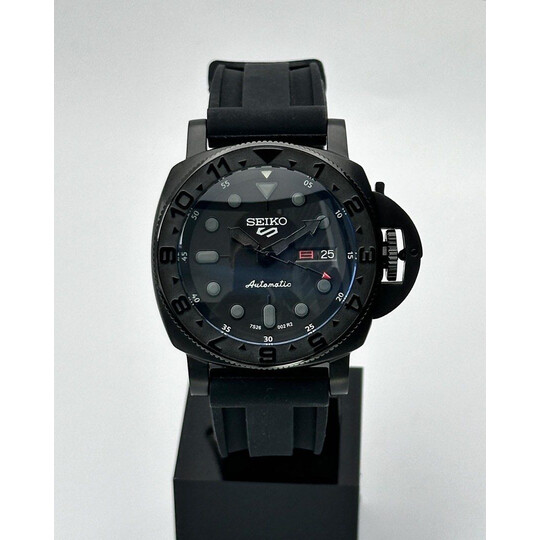 Custom Seiko Mod • Full Black Dual-Time PAM • 42mm